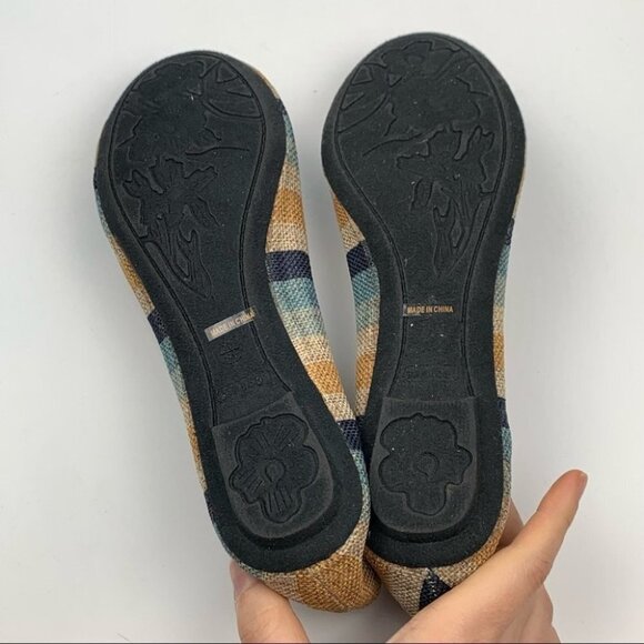 Bamboo womens flats size 8 multicolored striped ballet flats balletcore - Picture 7 of 12